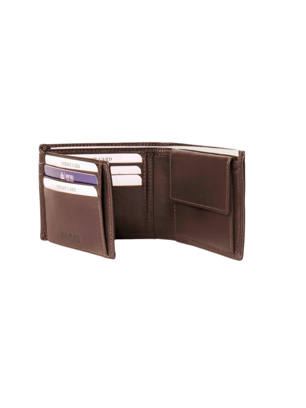 Filato Bi-Fold Men's Leather Wallet With RFID | Dark Brown