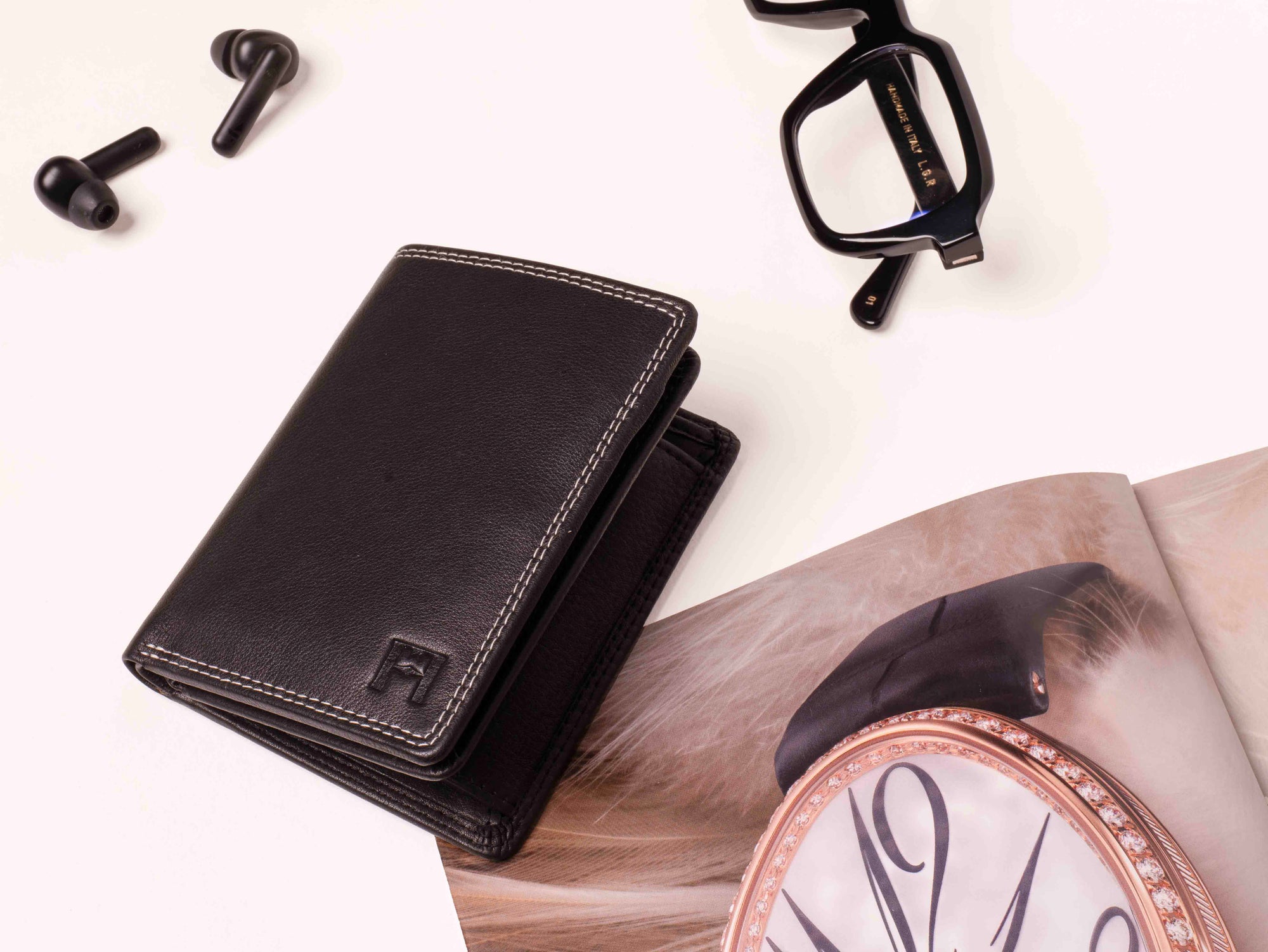 Filato Portrait Men's Leather Wallet With RFID | Black