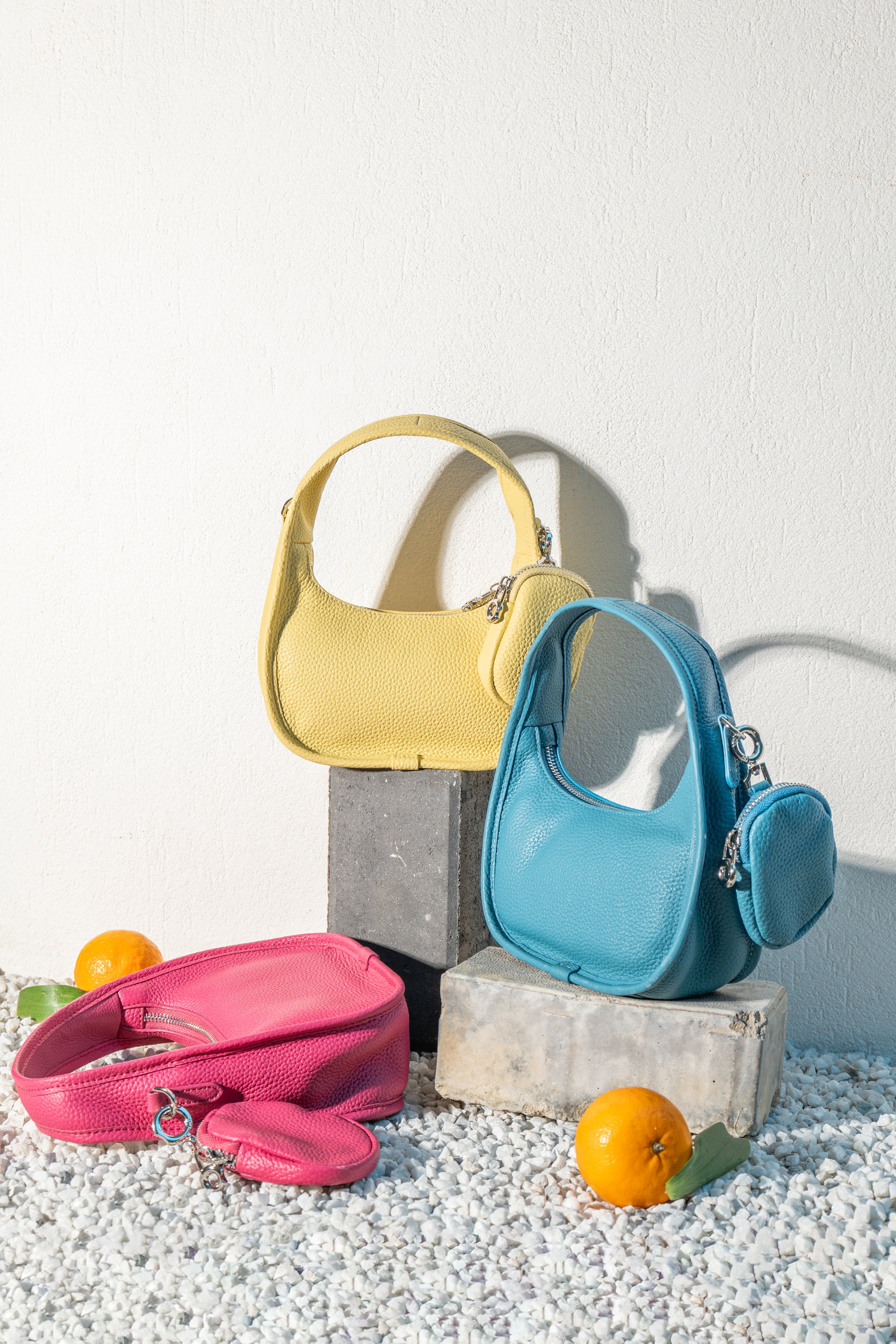 Jolie - Ladies Leather Hobo With Hanging Airpod Case | Butter Yellow