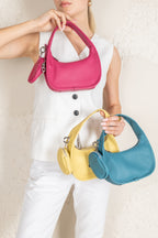 Jolie - Ladies Leather Hobo With Hanging Airpod Case | Butter Yellow