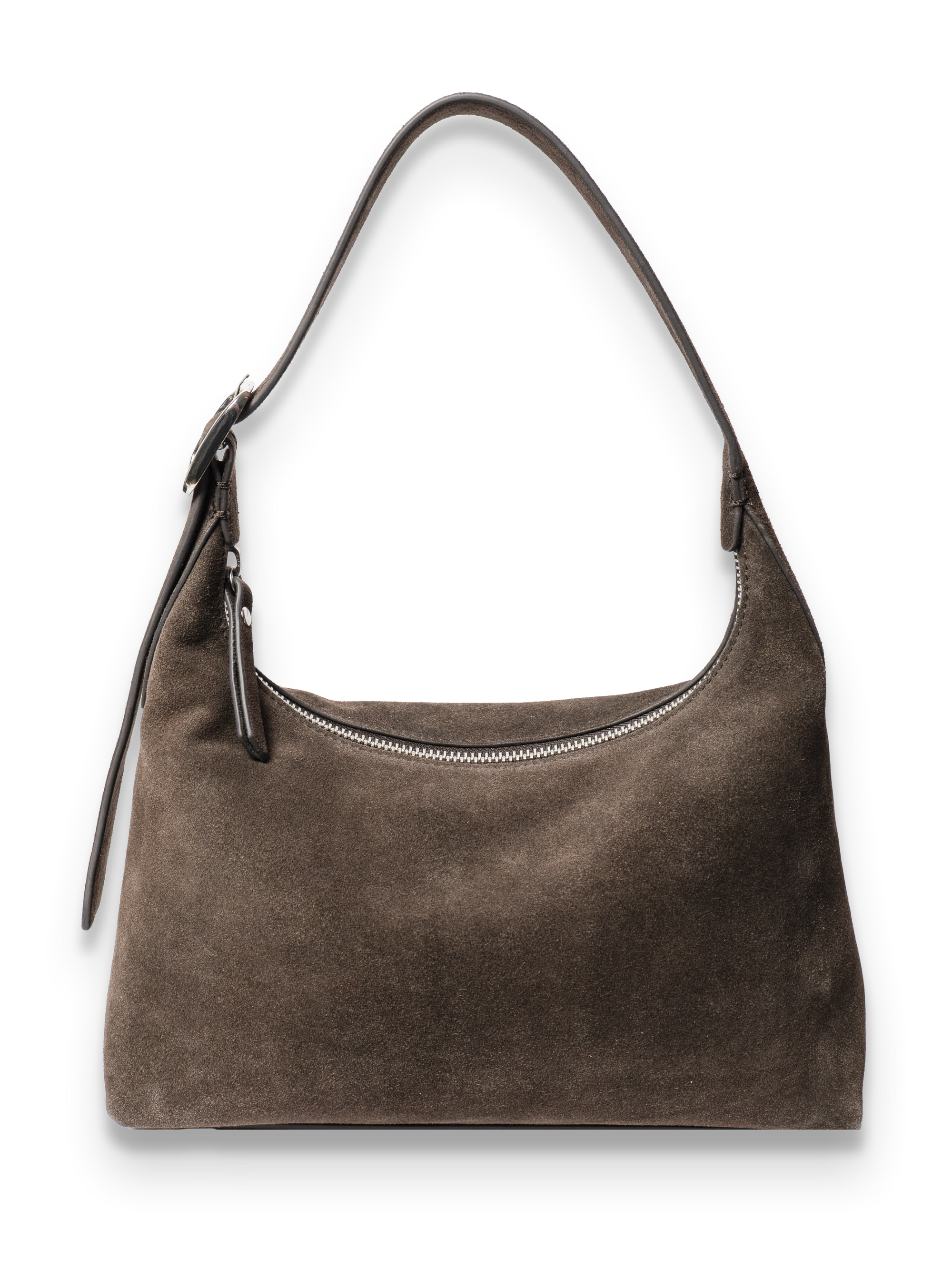 Camille -Ladies suede leather hobo bag, Ganache