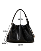 Terra - Ladies Leather Satchel Bag | Black