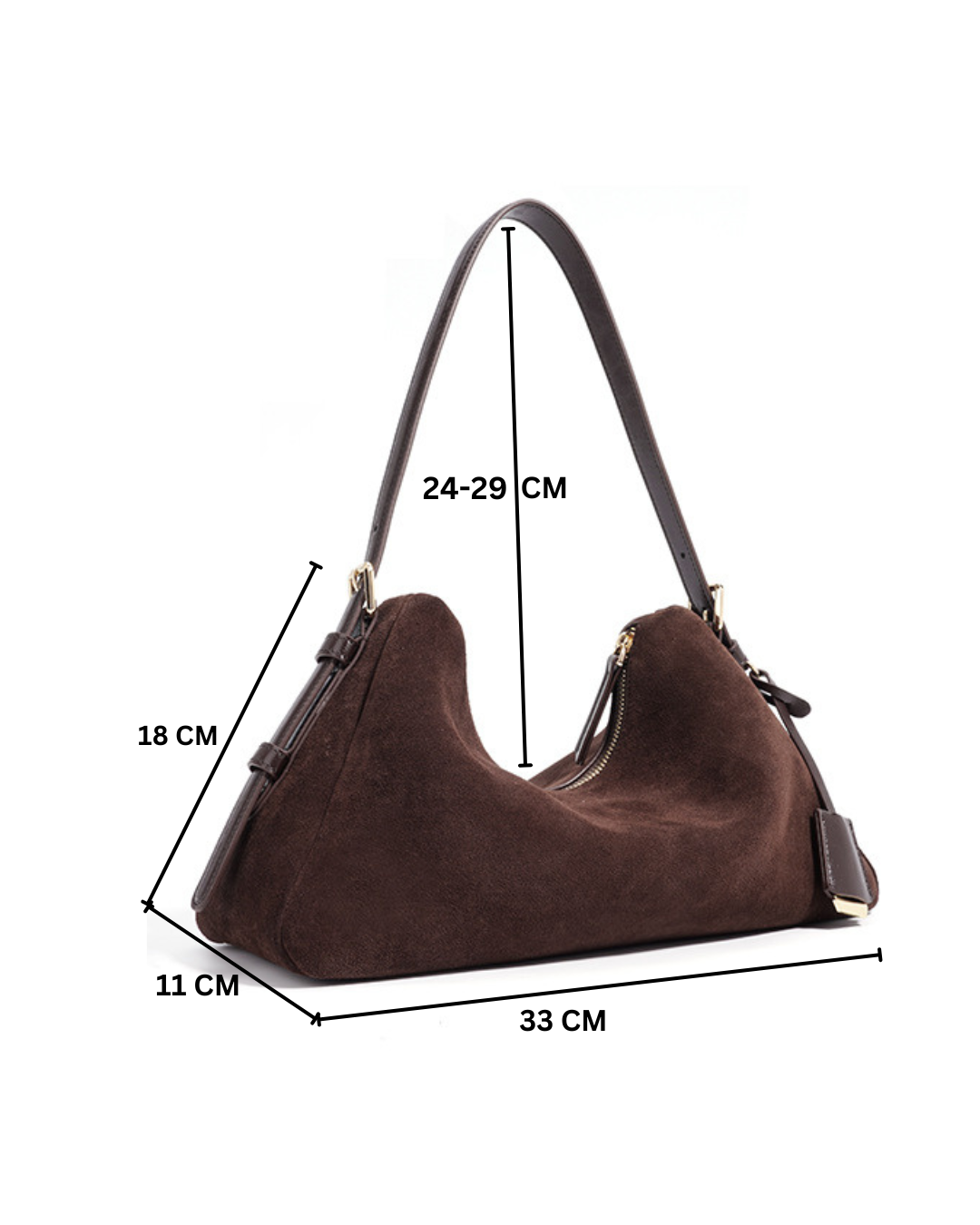 Velena - Ladies suede leather Baguette Bag