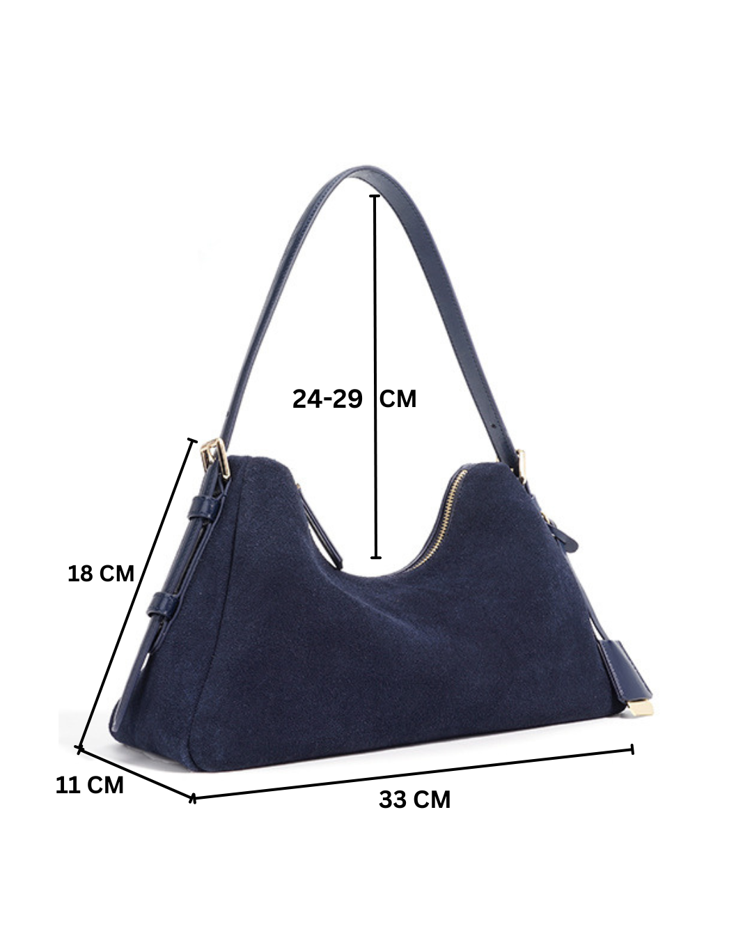 Velena - Ladies suede leather Baguette Bag