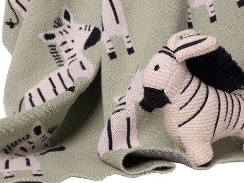 Baby Blanket With Zebra Toy