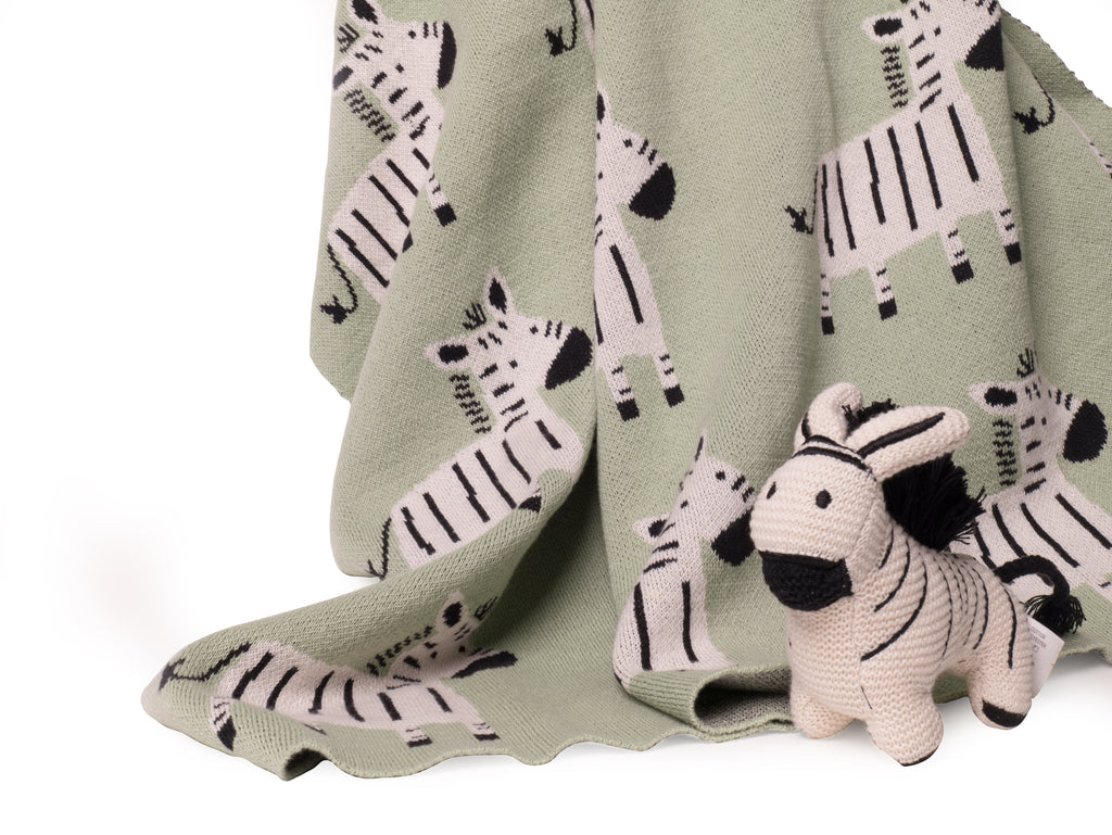 Baby Blanket With Zebra Toy