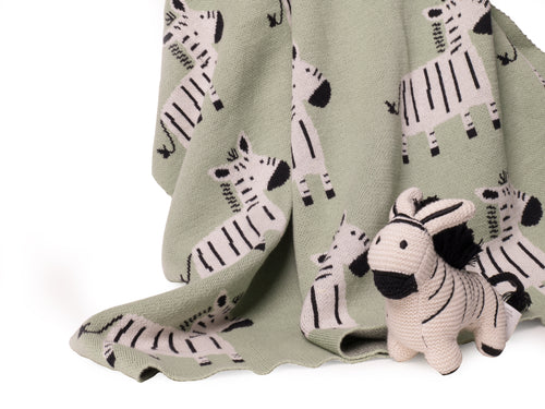 Baby Blanket With Zebra Toy