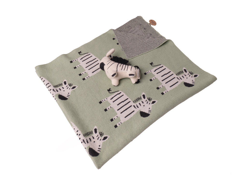 Baby Blanket With Zebra Toy