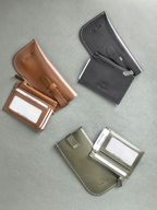 Set of Spectacle Case and Credit Card Holder - Leather | Black